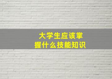 大学生应该掌握什么技能知识