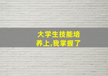 大学生技能培养上,我掌握了