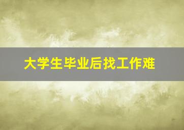 大学生毕业后找工作难