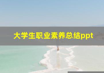 大学生职业素养总结ppt