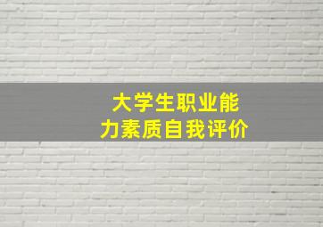 大学生职业能力素质自我评价