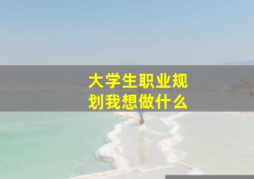 大学生职业规划我想做什么