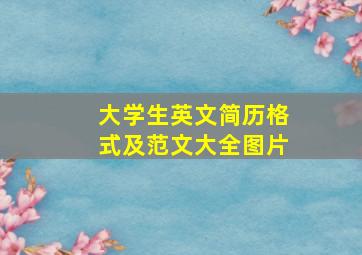 大学生英文简历格式及范文大全图片