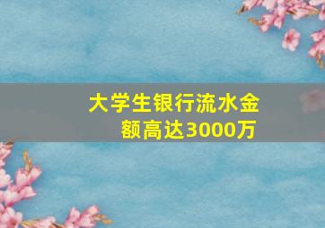 大学生银行流水金额高达3000万