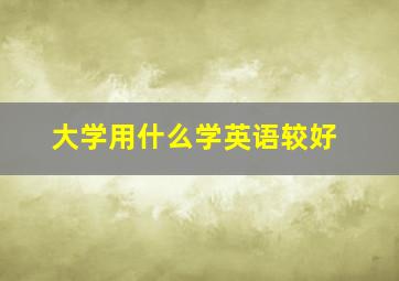 大学用什么学英语较好