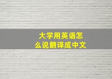 大学用英语怎么说翻译成中文