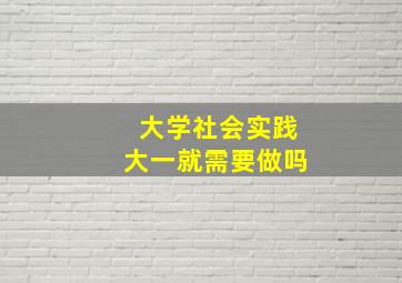 大学社会实践大一就需要做吗