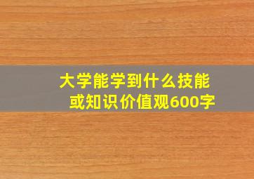 大学能学到什么技能或知识价值观600字