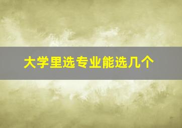 大学里选专业能选几个