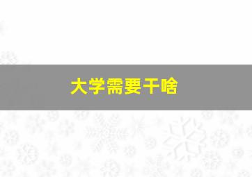 大学需要干啥