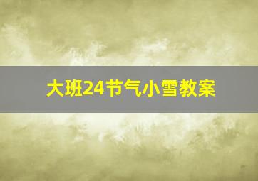 大班24节气小雪教案