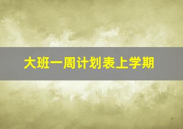 大班一周计划表上学期