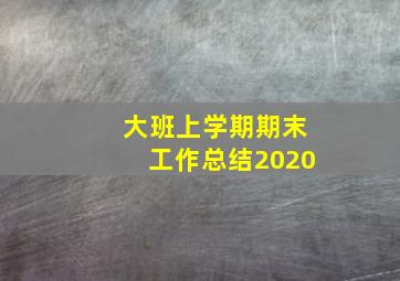 大班上学期期末工作总结2020