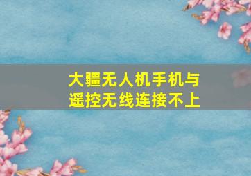 大疆无人机手机与遥控无线连接不上