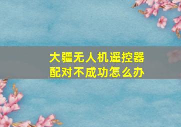 大疆无人机遥控器配对不成功怎么办