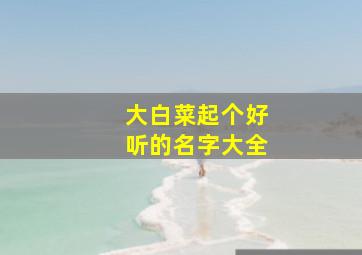 大白菜起个好听的名字大全