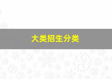 大类招生分类