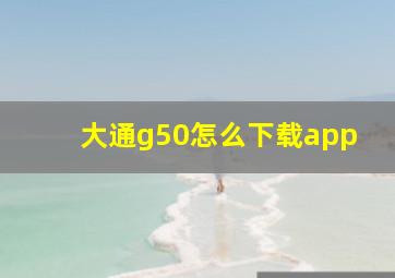 大通g50怎么下载app