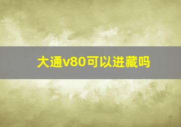 大通v80可以进藏吗