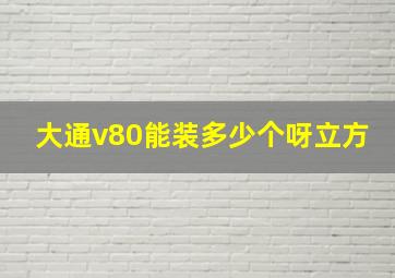 大通v80能装多少个呀立方