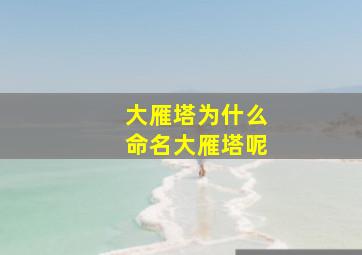 大雁塔为什么命名大雁塔呢