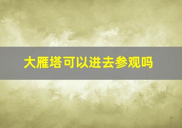 大雁塔可以进去参观吗