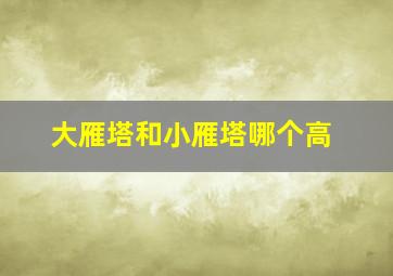 大雁塔和小雁塔哪个高