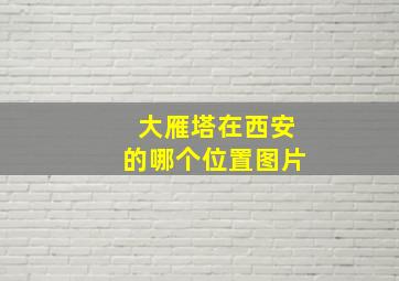 大雁塔在西安的哪个位置图片