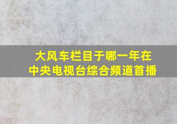 大风车栏目于哪一年在中央电视台综合频道首播