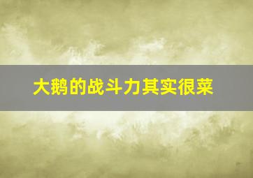 大鹅的战斗力其实很菜