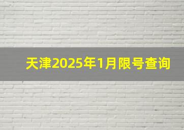 天津2025年1月限号查询