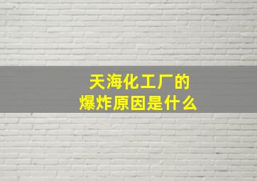 天海化工厂的爆炸原因是什么