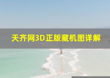 天齐网3D正版藏机图详解