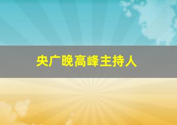 央广晚高峰主持人