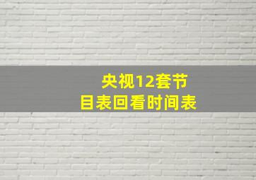 央视12套节目表回看时间表