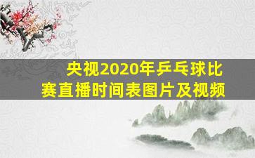 央视2020年乒乓球比赛直播时间表图片及视频