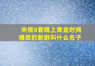 央视8套晚上黄金时间播放的新剧叫什么名子