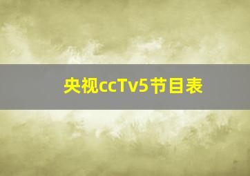 央视ccTv5节目表