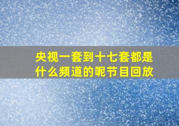 央视一套到十七套都是什么频道的呢节目回放