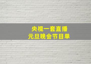 央视一套直播元旦晚会节目单