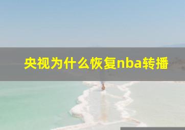 央视为什么恢复nba转播