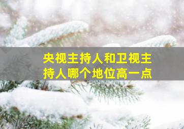 央视主持人和卫视主持人哪个地位高一点