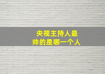 央视主持人最帅的是哪一个人