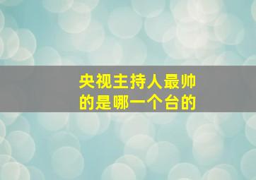 央视主持人最帅的是哪一个台的