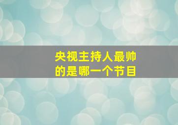 央视主持人最帅的是哪一个节目