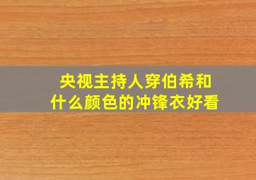 央视主持人穿伯希和什么颜色的冲锋衣好看