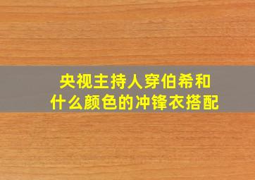 央视主持人穿伯希和什么颜色的冲锋衣搭配