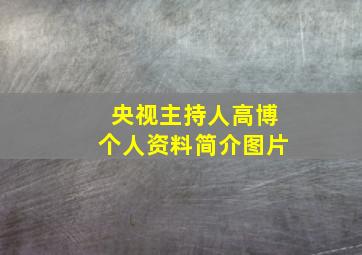 央视主持人高博个人资料简介图片