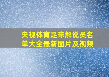 央视体育足球解说员名单大全最新图片及视频