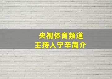 央视体育频道主持人宁辛简介